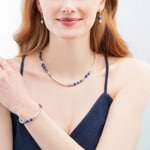 Coeur de Lion Precious Fusion Offset Halskette Roségold-Blau - 4354/10-0759