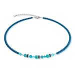 Coeur de Lion Princess Teal Glow Halskette Silber - 2103/10-0624