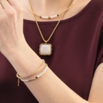 Coeur de Lion Shimmering Princess Pearls Armband Gold-Weiss - 4312/30-1416