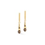 Coeur de Lion Shimmering Princess Pearls Earrings Gold-Brown