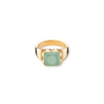 Coeur de Lion Bague Spikes Square Aventurine Or-Vert