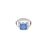 Coeur de Lion Bague Spikes Square Aventurine Argent-Bleu