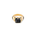 Coeur de Lion Bague Spikes Square Onyx Or-Noir
