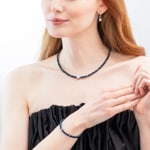 Coeur de Lion Bracelet Wave Essence Navy Jade Argent - 3045/30-0717