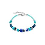 Coeur de Lion Wave Precious Flow Armband Silber-Teal