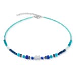 Coeur de Lion Wave Precious Flow Halskette Silber-Teal