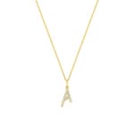 Collier 375/9 K Gelbgold Buchstabe A mit Lab Grown Diamanten 0.10 ct - 9KLGD01AY