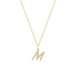 Collier 375/9 K Gelbgold Buchstabe M mit Lab Grown Diamanten 0.17 ct - 9KLGD01MY