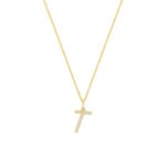 Collier 375/9 K Gelbgold Buchstabe T mit Lab Grown Diamanten 0.08 ct - 9KLGD01TY