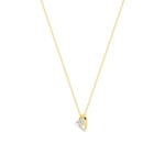 Collier or jaune 375/9 ct Cœur rhodié avec zircones - 397547.Z3