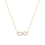 Necklace 375/9 K Yellow Gold Infinity with Cubic Zirconia