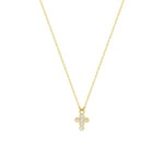 Collier 375/9 K Gelbgold Kreuz mit Zirkonia