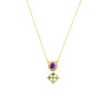 Collier 375/9 K Gelbgold mit Amethyst & Peridoten