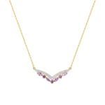 Collier or jaune 375/9 ct avec améthystes & zircones