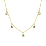 Collier 375/9 K Gelbgold mit Blautopasen - 397334.T0