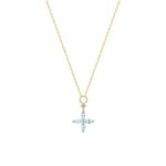 Collier or jaune 375/9 ct avec topazes bleues & zircones - 397614.T0