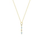 Collier or jaune 375/9 ct avec topazes bleues & zircones - 397615.T0