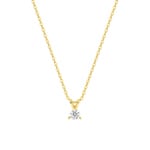 Collier or jaune 375/9 ct avec diamant de laboratoire 0.10 ct