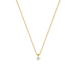 Necklace 375/9 K Yellow Gold with Lab Grown Diamond 0.10 ct
