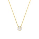 Collier or jaune 375/9 ct avec diamants de laboratoire 0.15 ct