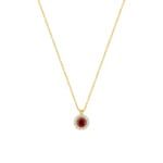 Collier 375/9 K Gelbgold mit Lab Grown Rubin & Diamanten 0.13 ct