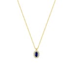 Necklace 375/9 K Yellow Gold with Lab Grown Sapphire & Diamonds 0.16 ct - 9KLGS227Y