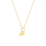 Collier or jaune 375/9 ct avec breloque étoile & boule