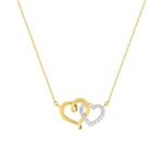Necklace 375/9 K Yellow Gold with Intertwined Hearts & Cubic Zirconia