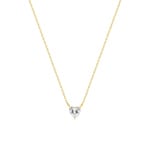 Collier or jaune 375/9 ct avec zircones cœurs