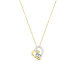 Collier or jaune 375/9 ct rhodié avec topaze bleue - 397181.T3