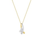 Necklace 375/9 K Yellow Gold rhodium-plated with Cubic Zirconia Trilogy