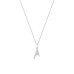 Collier 375/9 K Weissgold Buchstabe A mit Lab Grown Diamanten 0.10 ct