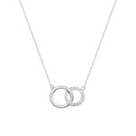 Necklace 375/9 K White Gold Circles with Cubic Zirconia