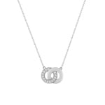Collier or gris 375/9 ct cercles avec zircones
