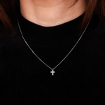 Collier 375/9 K Weissgold Kreuz mit Zirkonia - 397138.Z1