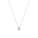 Collier 375/9 K Weissgold mit 4.0mm Zirkonia in 4-Griff