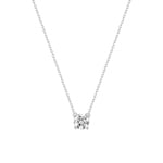 Collier or gris 375/9 ct avec 5.0mm zircone en serti grains - 59YA468GZ