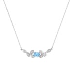 Collier 375/9 K Weissgold mit Blautopas & Zirkonia