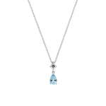 Collier 375/9 K Weissgold mit Blautopas & Zirkonia - 397339.T1