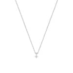 Necklace 375/9 K White Gold with Lab Grown Diamond 0.05 ct