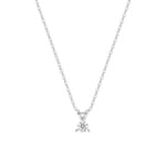 Collier or gris 375/9 ct avec diamant de laboratoire 0.10 ct