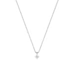 Collier or gris 375/9 ct avec diamant de laboratoire 0.15 ct