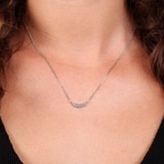 Collier or gris 375/9 ct avec diamants de laboratoire 0.17 ct - 9KLGD082W