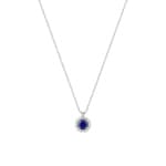 Collier 375/9 K Weissgold mit Lab Grown Saphir & Diamanten 0.13 ct