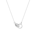 Collier 375/9 K Weissgold mit verbundenen Ringen & Glitter