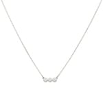 Collier or gris 375/9 ct avec zircones trilogie