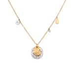 Collier 750/18 K Gelb-/ Weissgold mit Diamanten 0.02 ct