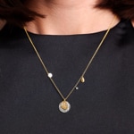 Collier 750/18 K Gelb-/ Weissgold mit Diamanten 0.02 ct - KE-73620-02-GW