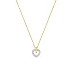 Collier 750/18 K Gelbgold bicolor Herz mit Zirkonia