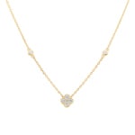 Necklace 750/18 K Yellow Gold Cloverleaf with Diamonds 0.21 ct H/si